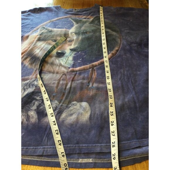 The Mountain Wolf Dreamcatcher Graphic T-Shirt XXL Purple Tie Dye Wolves - Picture 7 of 7